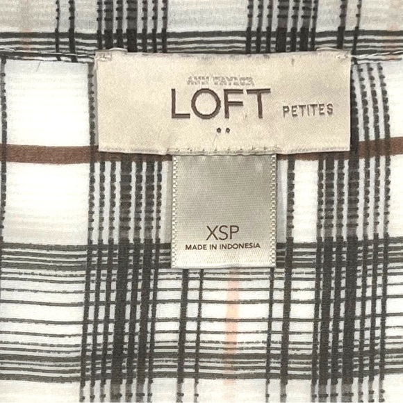 Ann Taylor Loft Petite Sheer Plaid Blouse - Picture 10 of 13